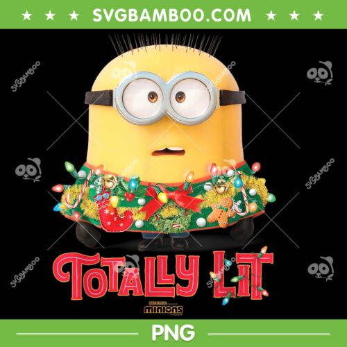 Minions Totally Lit PNG, Merry Christmas Minions PNG, Christmas Season Minion PNG