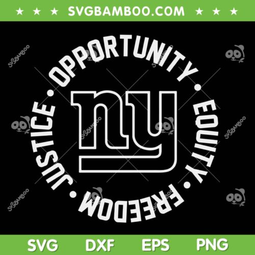 NFL Justice SVG PNG, Justice Opportunity Equity Freedom New York Giants SVG, NFL Sports Teams DXF SVG PNG EPS