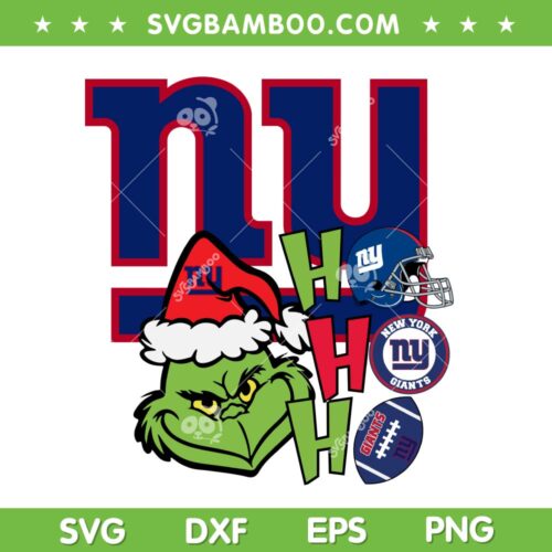 New York Giants Grinch Ho Ho Ho SVG PNG, Christmas New York Giants SVG, NFL Grinch Football DXF SVG PNG EPS
