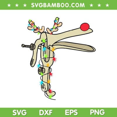 Obgyn Nurse Reindeer Speculum Christmas SVG, Christmas Reindeer Speculum Light SVG, Xmas Reindeer Lights DXF SVG PNG EPS