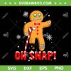 Oh Snap Gingerbread Christmas SVG PNG, Xmas Happy Holiday Boy SVG, Gingerbread Injured Christmas DXF SVG PNG EPS
