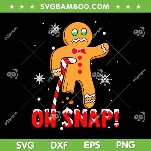 Oh Snap Gingerbread Christmas SVG PNG, Xmas Happy Holiday Boy SVG, Gingerbread Injured Christmas DXF SVG PNG EPS