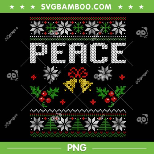 Peace Christmas Couple PNG, I Come In Peace Ugly Christmas Sweater PNG, Peace Love Christmas PNG