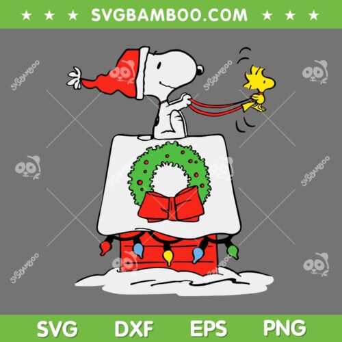 Peanuts Snoopys Doghouse Sleigh SVG PNG, Peanuts Snoopys Christmas SVG, Cartoon Christmas DXF SVG PNG EPS