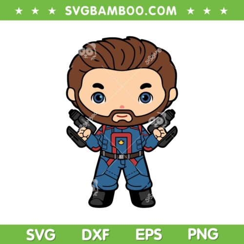 Peter Quill Chibi SVG PNG, Guardian Of The Galaxy Peter Quill SVG, Peter Quill Superhero DXF SVG PNG EPS