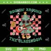 Groovy Rockin' Around The Classroom SVG, Retro Teacher Christmas SVG, Rockin School DXF SVG PNG EPS