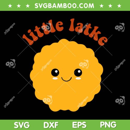 Retro Hanukkah Little Latke SVG PNG, Baby Happy Hanukkah SVG, Cute Cake Character DXF SVG PNG EPS