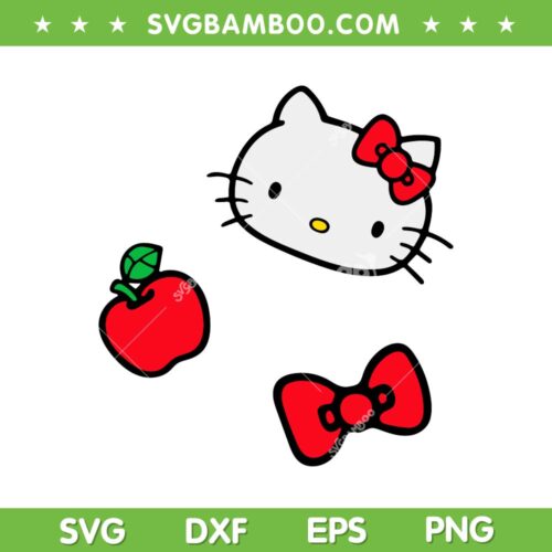 Retro Hello Kitty Patches SVG PNG, Hello Kitty Apple SVG, Hello Kitty Fruits DXF SVG PNG EPS