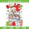 Retro Silent Night ICU Nurse Christmas SVG, Intensive Care Unit Xmas SVG, Santa ICU Nurse DXF SVG PNG EPS