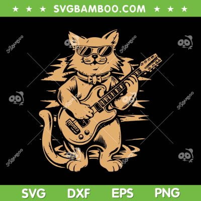Rock Cat Playing Guitar SVG PNG, Rock Kitty Guitar SVG, Cat With Guitar DXF SVG PNG EPS Rock Cat Playing Guitar SVG PNG, Rock Kitty Guitar SVG, Cat With Guitar DXF SVG PNG EPS