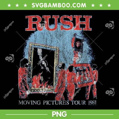 Rush Moving Pictures Tour 1981 PNG, Vintage Rush 1981 Tour PNG, Rock Music Band PNG