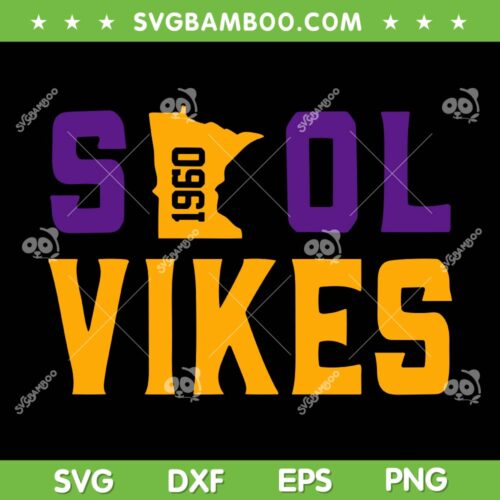 SKOL Vikings SVG PNG, SKOL Vikes 1960 SVG, SKOL Vikes Football Vikings DXF SVG PNG EPS