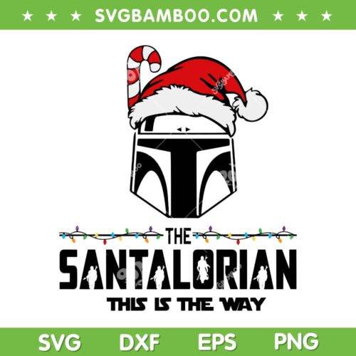 Santalorian This Is The Way SVG PNG, Mandalorian Santa Hat SVG, Darth Vader Santa DXF SVG PNG EPS