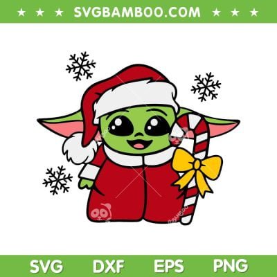 Baby Yoda Santa SVG PNG, Grogu Santa Hat SVG, Star Wars Christmas DXF SVG PNG EPS