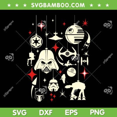 Star Wars Galactic Empire Ornaments SVG, Christmas Star Wars Ornaments SVG, Darth Vader Christmas DXF SVG PNG EPS