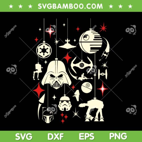 Star Wars Galactic Empire Ornaments SVG, Christmas Star Wars Ornaments SVG, Darth Vader Christmas DXF SVG PNG EPS