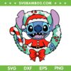 Stitch Christmas SVG PNG, Christmas Wreath Stitch Santa SVG, Stitch Santa Hat DXF SVG PNG EPS