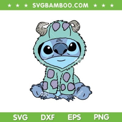 Stitch Sully Monsters inc SVG PNG, Stitch Lilo James P Sullivan SVG, Funny Stitch Monsters DXF SVG PNG EPS
