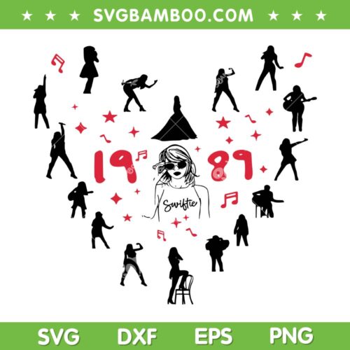 Taylor Swiftie 1989 Heart SVG PNG, Taylor Swift Heart Christmas SVG, Taylor Version DXF SVG PNG EPS