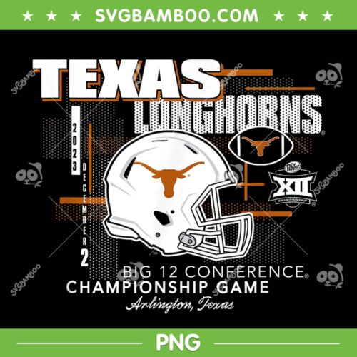 Texas Longhorns Big 12 Championship 2023 PNG, Texas Longhorns Football Helmet PNG, Championship Game PNG