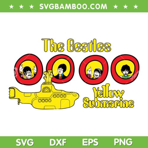 The Beatles Yellow Submarine SVG PNG, Rock Band The Beatles SVG, Yellow Submarine Album Logo DXF SVG PNG EPS