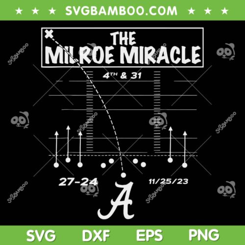 The Milroe Miracle 4th And 31 SVG PNG, Fourth And Thirty One Alabama SVG, Football Game 4th And 31 DXF SVG PNG EPS