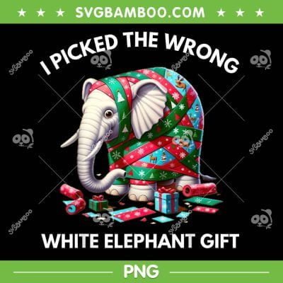 White Elephant Gift Christmas PNG, Wrapped Elephant Dumb Gift PNG, Elephant Christmas Ornament PNG White Elephant Gift Christmas PNG, Wrapped Elephant Dumb Gift PNG, Elephant Christmas Ornament PNG