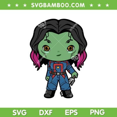 Gamora Chibi SVG PNG, Chibi Cute Baby Gamora SVG, Guardians Of The Galaxy 3 DXF SVG PNG EPS