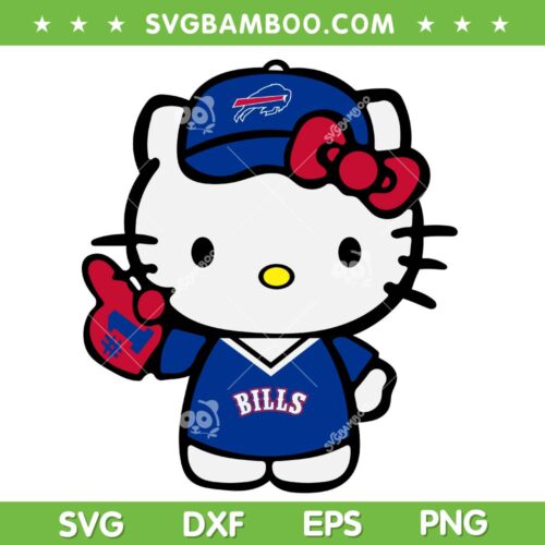 Buffalo Bills Hello Kitty SVG PNG, Bills Baseball Number 1 SVG, Kitty NFL Bills Baseball DXF SVG PNG EPS