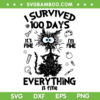Cat I Survived 100 Days Of School SVG PNG, Black Cat Its Fine I'm Fine SVG, Funny Cat Everything is Fine DXF SVG PNG EPS