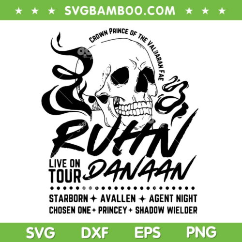Crescent City Lunathion SVG PNG, Ruhn Danaan E Umbra Mortis SVG, Live On Tour DXF SVG PNG EPS