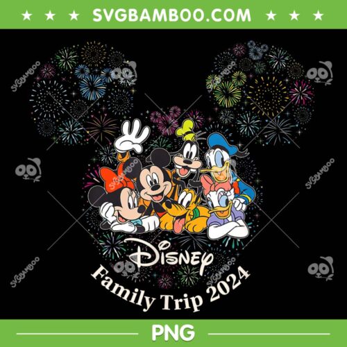 Disney Mickey And Friends Fireworks PNG, Disney Vacation Family Trip 2024 PNG, Mickey Firework PNG