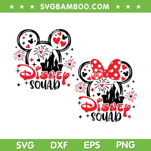 Disney Squad Family Vacation SVG PNG, Disney Mouse Family Trip 2024 SVG, Mickey Head Squad DXF SVG PNG EPS