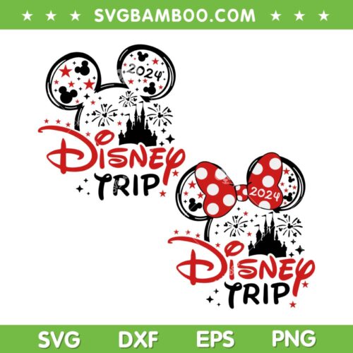 Disney Trip 2024 SVG PNG, Family Trip Vacation 2024 SVG, Mickey And Minnie Trip DXF SVG PNG EPS