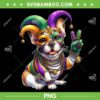 Dog Mardi Gras Peace Sign Hand PNG, Mardi Gras French Bulldog PNG, Dog Peace Sign PNG