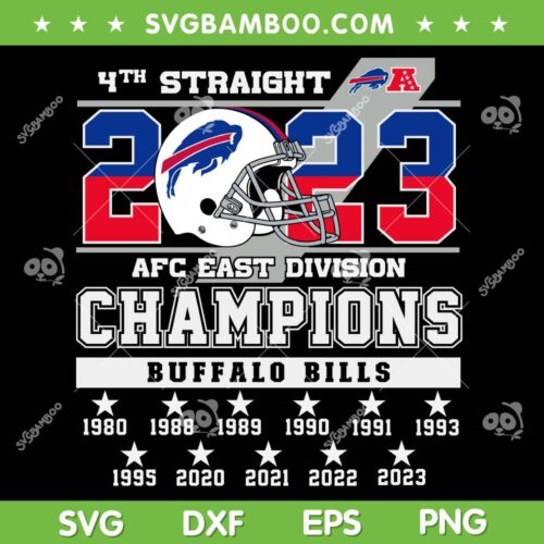 Bills Afc East Champions SVG, Buffalo Bills 2023 Champions SVG PNG, Bills Squish The Fish DXF SVG PNG EPS