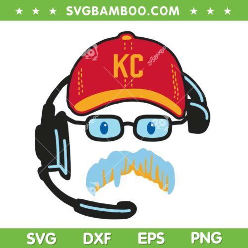 Frozen Andy Reid SVG PNG, Coach Reid Mustache SVG, Kansas City Chiefs DXF SVG PNG EPS