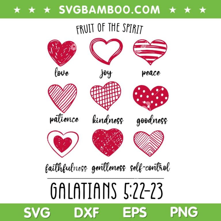 Fruit Of The Spirit Heart SVG PNG, Valentine Heart Galatians