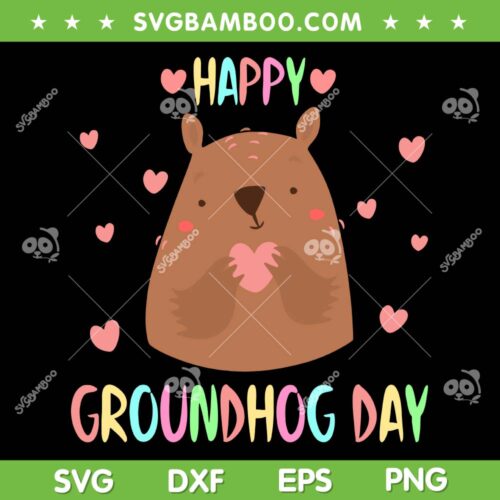 Funny Happy Groundhog Day 2024 SVG PNG, Funny Groundhog Character SVG, Spring Sign DXF SVG PNG EPS