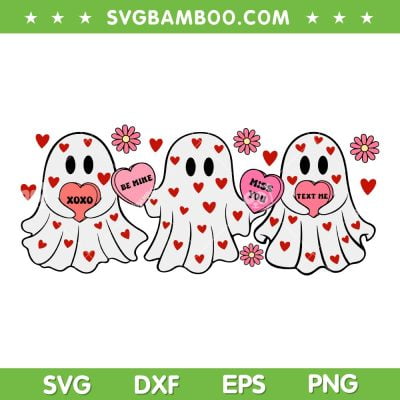 Ghost Heart Valentine Day SVG PNG, Valentine Ghost SVG, Ghost Love Hearts DXF SVG PNG EPS Ghost Heart Valentine Day SVG PNG, Valentine Ghost SVG, Ghost Love Hearts DXF SVG PNG EPS