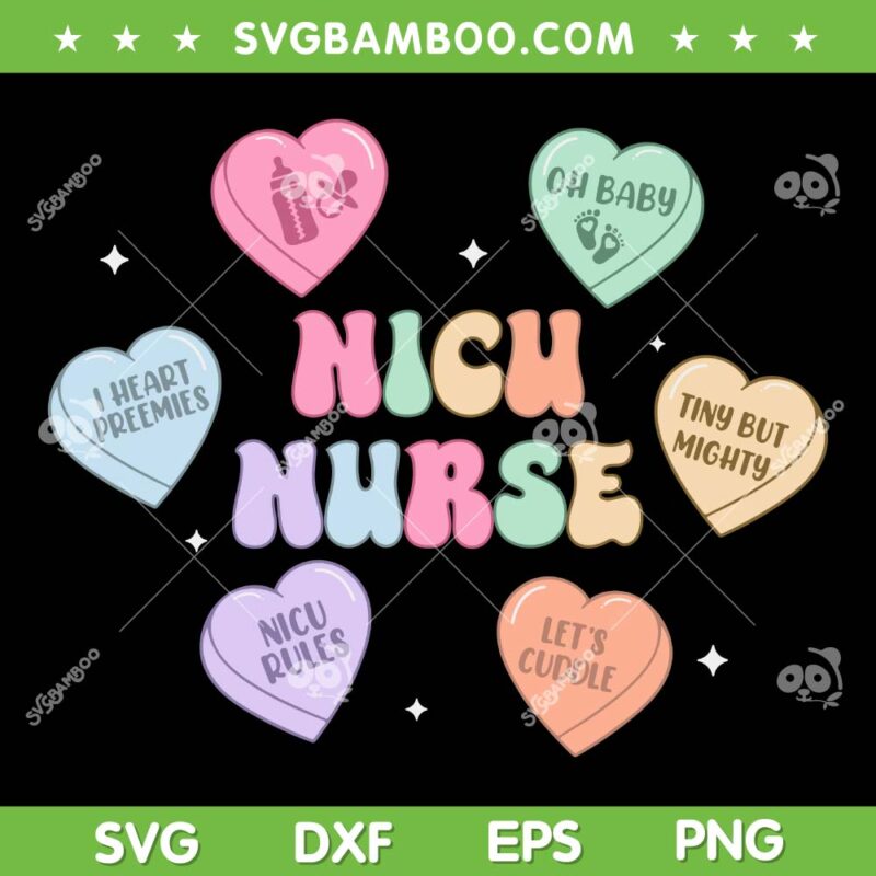 Groovy Heart Candy NICU Nurse Valentines Day SVG