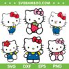 Hello Kitty SVG Bundle, Sanrio Cat SVG Bundle, Strawberry Hello Kitty DXF SVG PNG EPS