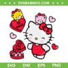 Hello Kitty Valentines Candy Heart SVG PNG, Hello Kitty Be Mine SVG, Kitty Happy Valentines Day DXF SVG PNG EPS