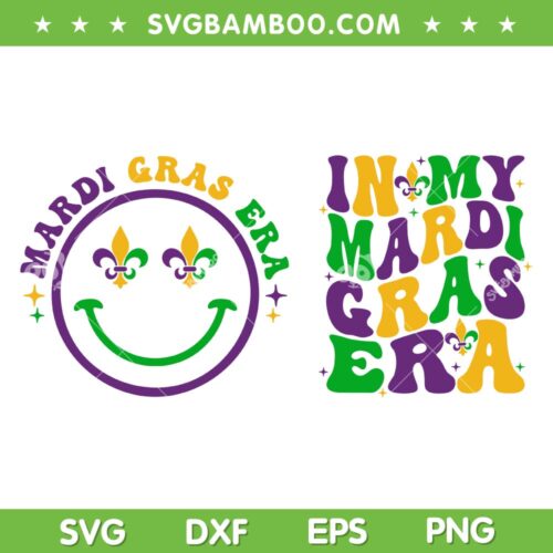 In My Mardi Gras Era SVG PNG, Mardi Gras Era Smiley Face SVG, Retro Mardi Gras DXF SVG PNG EPS