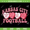 Kansas City Football Candy Hearts SVG PNG, KC Chiefs Heart Love SVG, Chiefs Football Valentines Day DXF SVG PNG EPS