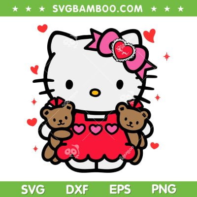 Kawaii Kitty Valentines SVG PNG, Cute Kitty Valentines SVG, Kawaii Kitty Valentines Day DXF SVG PNG EPS