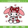 Kawaii My Melody Valentine SVG PNG, My Melody Hearts SVG, Valentines Day DXF SVG PNG EPS