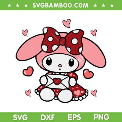Kawaii My Melody Valentine SVG PNG, My Melody Hearts SVG, Valentines Day DXF SVG PNG EPS Kawaii My Melody Valentine SVG PNG, My Melody Hearts SVG, Valentines Day DXF SVG PNG EPS