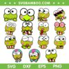 Keroppi SVG Bundle, Hello Kitty Friends Keroppi SVG Bundle, Keroppi Sanrio Kitty DXF SVG PNG EPS
