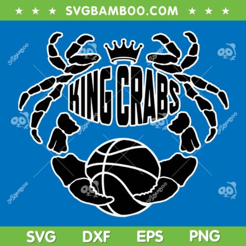 King Crabs Basketball SVG PNG, King Crab Logo SVG, Peace Love Crabs DXF SVG PNG EPS